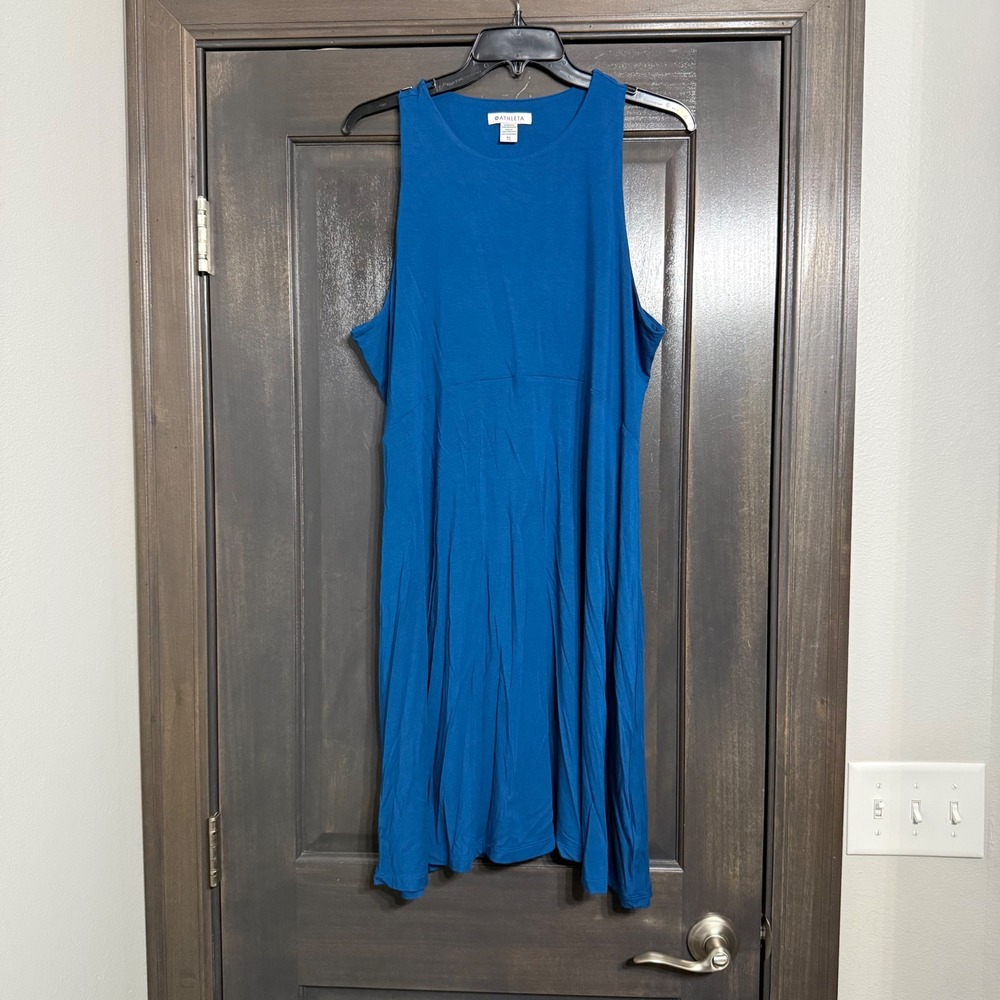 Athleta Teal Blue Sleeveless Swing Dress‎ XL